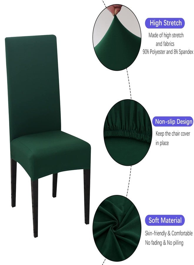 Jusmate Chair Covers for Dining Room Set of 6, Stretch Spandex Dining Chair Covers, Washable Removable Parsons Chair Slipcovers Protector for Dining Room, Kitchen, Hotel (Hunter) - Image 4